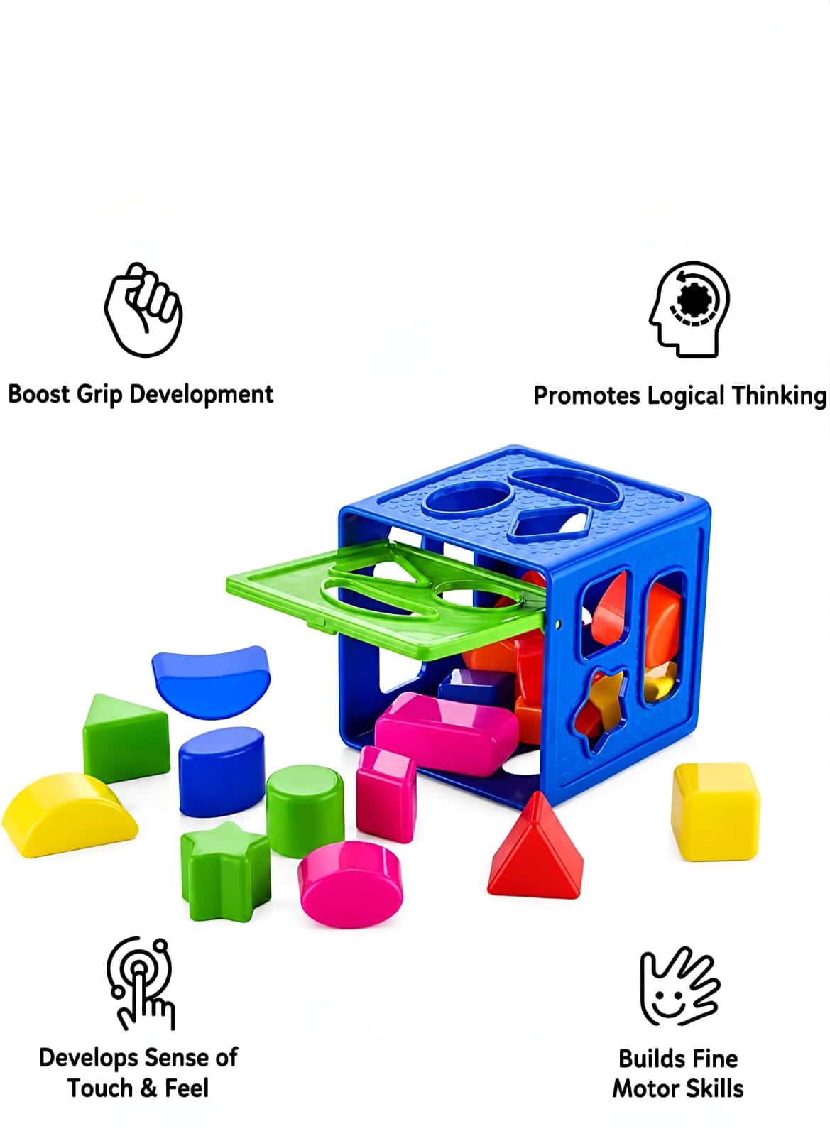 Shape Sorter Cube & Geometric Colorful Activity