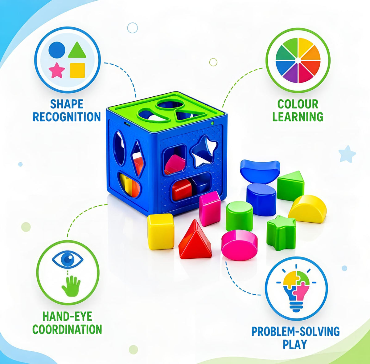 Shape Sorter Cube & Geometric Colorful Activity