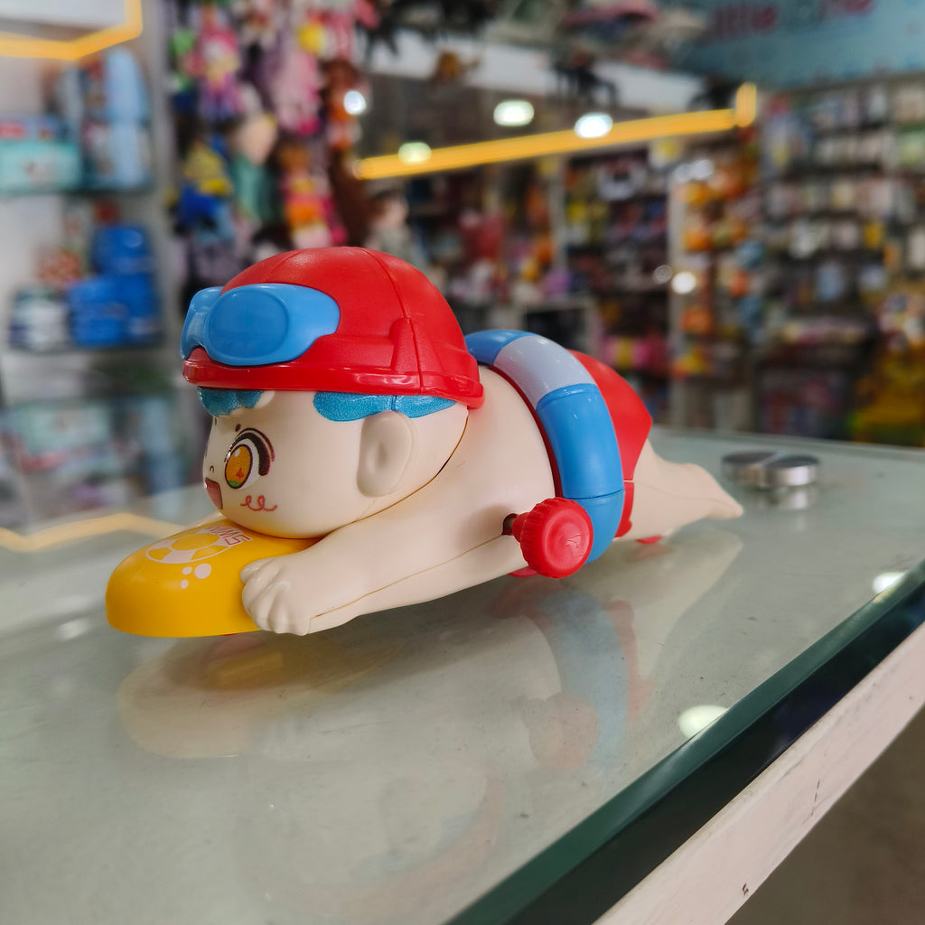 Swimmer Boy Surfboard Wind-Up Water & Floor Toy